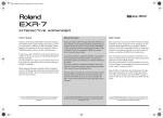 Roland EXR-7 Owner`s manual