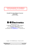 B&B Electronics Parallel Port Input/Output Converter PPIO Instruction manual