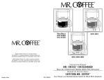 Mr. Coffee ADX20 Instruction manual