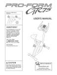 ProForm GR 75 PFEX1495.0 User`s manual