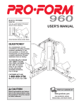 ProForm PFSY59001 User`s manual
