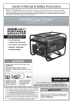 Predator 68527 Owner`s manual