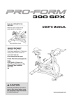 Pro-Form PFEVEX74712.0 User`s manual