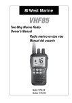 West Marine VHF85 Owner`s manual