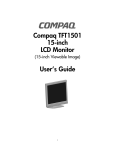 Compaq TFT1501 User`s guide