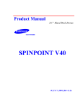 Samsung SPINPOINT V40 Series Product manual
