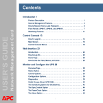 APC Network Management Card AP9617 User`s guide