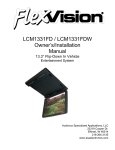 Audiovox LCM1331FDW Installation manual