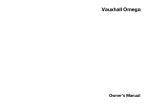 Vauxhall 1997 Omega Owner`s manual