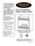 Vermont Castings 36XDV Operating instructions