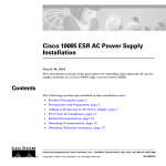 Cisco 10005 Installation guide
