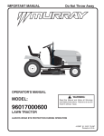 Murray 96017000600 Operator`s manual