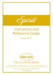 Baby Lock Spirit BLPY Instruction manual