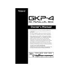 Roland GKP-4 Owner`s manual