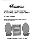 Memorex MX3905 Operating instructions