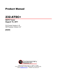 Contemporary Research 232-ATSC+1 Product manual