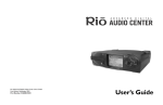 Rio Advanced Digital Audio Center User`s guide