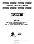 Blodgett BCH-30G Operating instructions