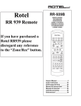 Rotel RTC-965 Owner`s manual