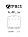 Audiovox DT85 Installation guide