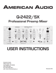 American Audio Q-2422SX Specifications