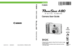 Canon A80 - PowerShot A80 4MP Digital Camera User guide