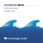 Cambridge Audio BK10 Installation guide