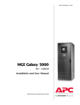 APC MGE GALAXY 5000 40 130KVA User manual