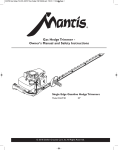 Mantis Hedge Trimmer E System Owner`s manual