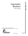 Alliance Laundry Systems Home Laundry Automatic Washers Installation manual