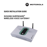 Motorola SVG2500 Installation guide