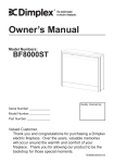 Dimplex BF9000 Owner`s manual