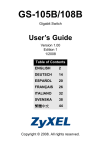 ZyXEL Communications GS-105B/108B User`s guide