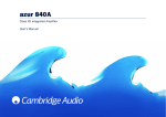 Cambridge Audio 840A User`s manual