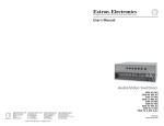 Extron electronics SW6 User`s manual