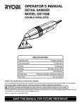 Ryobi DS11008 Operator`s manual
