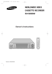 Samsung 5000W - SV - VCR Operating instructions