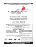 Continental Fireplaces CDV70PT-S Operating instructions