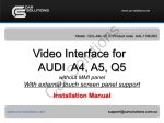 Car Solutions Multimedia Video Interface Installation manual