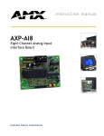 AMX AXP-AI8 ANALOG 8-INPUT BOARD Instruction manual