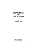 Epson MX-70 User`s manual