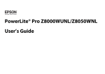 Epson PowerLite Pro Z8050WNL User`s guide
