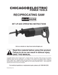 Chicago Electric 65298 Operating instructions