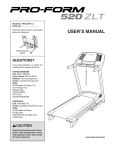 Pro-Form 520 User`s manual