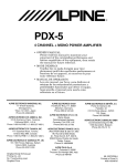 Alpine PDX-5 - Amplifier Owner`s manual