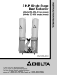 Delta 3 H.P. SINGLE-STAGE DUST COLLECTOR 50-853 Instruction manual