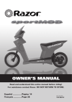 Razor Sportmod Owner`s manual