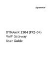 Dynamix DW 4 FXO User guide