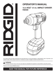 RIDGID R82320 Operator`s manual