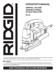 RIDGID R3121 Operator`s manual